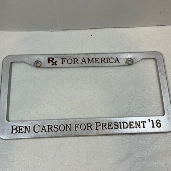 Ben Carson For President '16/Rx For America License Tag Plate Frame - Picture 1 of 9